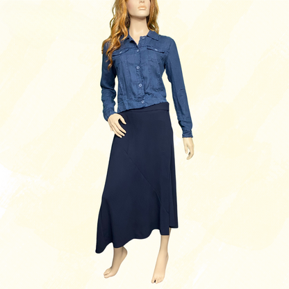 Veronika Maine Wrap Long Skirt - Navy 12