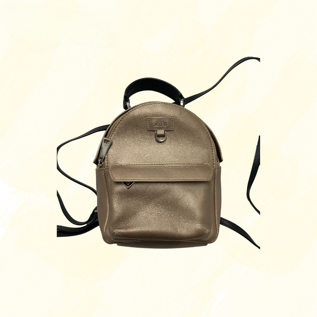 Furla Leather Mini Backpack - Tan