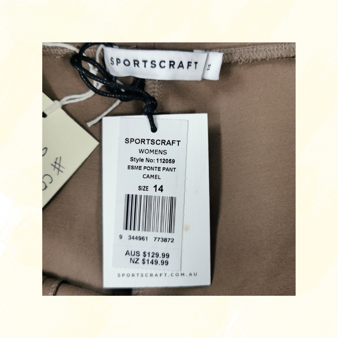 Sportscraft Pants - Size 14 - Camel