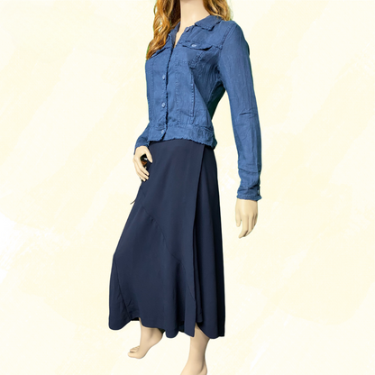 Veronika Maine Wrap Long Skirt - Navy 12