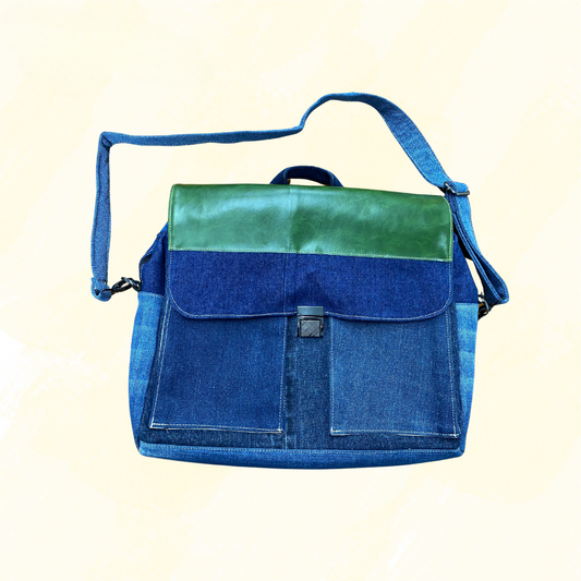 U4B Briefcase - Denim/Green