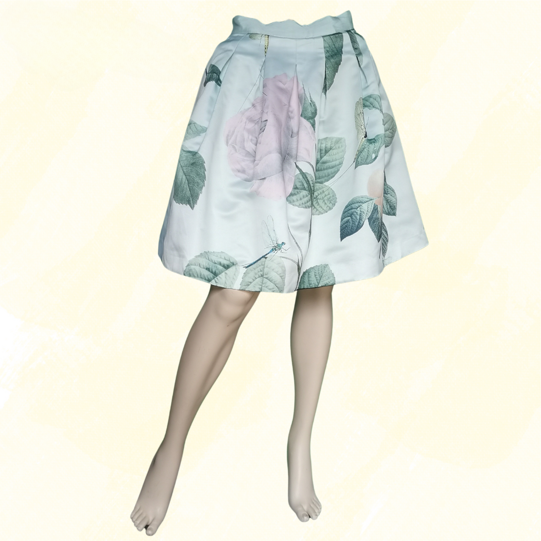 Ted Baker Full Skirt - Size 2 - Green Floral