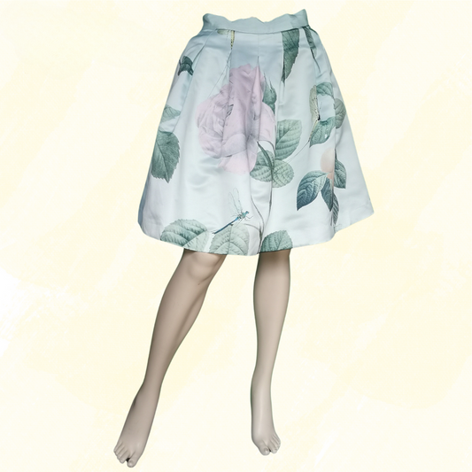 Ted Baker Full Skirt - Size 2 - Green Floral