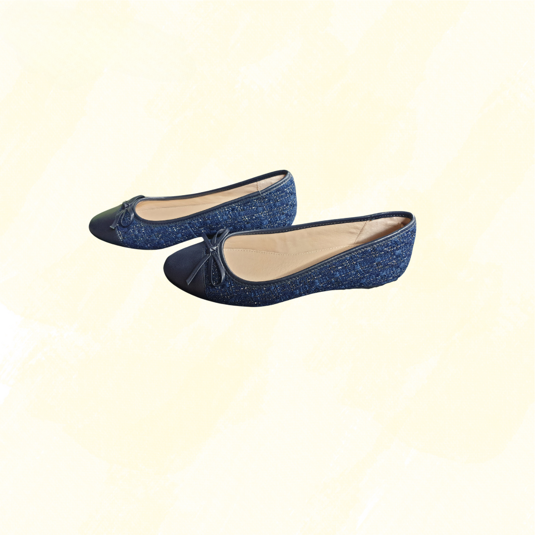 Review Flat Material & leather shoe - Blue 39