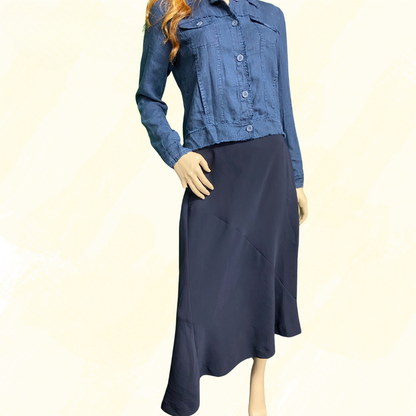 Veronika Maine Wrap Long Skirt - Navy 12