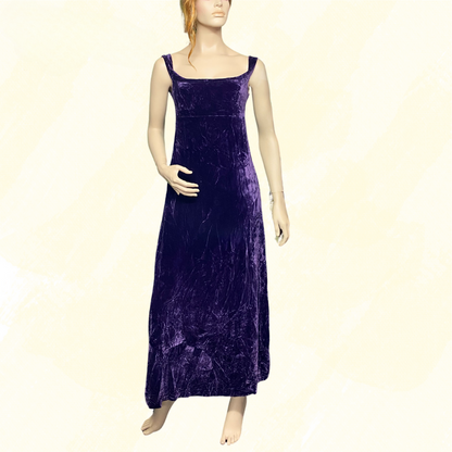 Lisa Ho Deep Purple Velvet Maxi Party Gown - Purple - 10