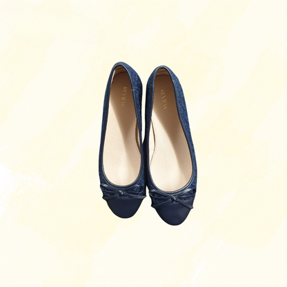 Review Flat Material & leather shoe - Blue 39