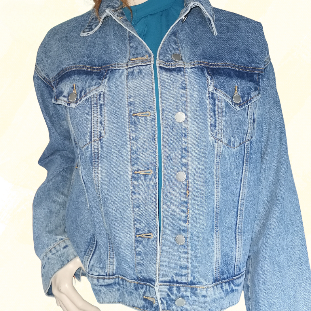 Perfect Stranger Runaway Denim Jacket RRP $130 - Size 8 - Denim