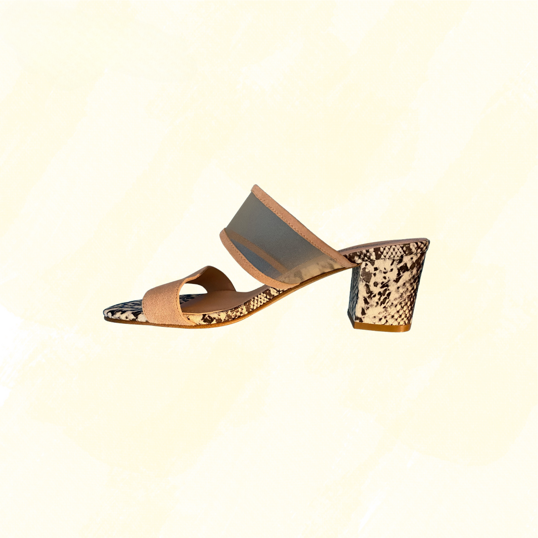 Filippo Raphael Edward Meller Leather Animal Print/two strap side on heel - Animal Print/beige - 40