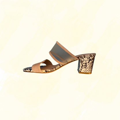 Filippo Raphael Edward Meller Leather Animal Print/two strap side on heel - Animal Print/beige - 40