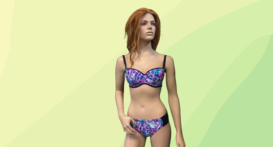 Panache Swim 2Pce Set - Aspyn Padded Balconette Bra & Gather Pant - 10/10E - Tie Dye