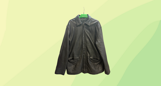 Roger David Mens Vintage Leather Jacket - L - Black