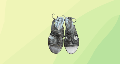 Mollini Braided Sandal - Size 37 - Silver