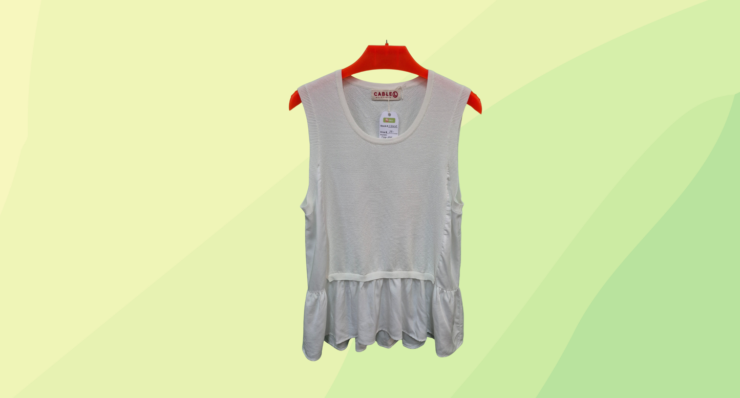 Cable Melbourne Knitted Sleeveless Top - L - Cream
