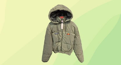 Ellese Bia Puffer Jacket - Size 8 - Khaki Green