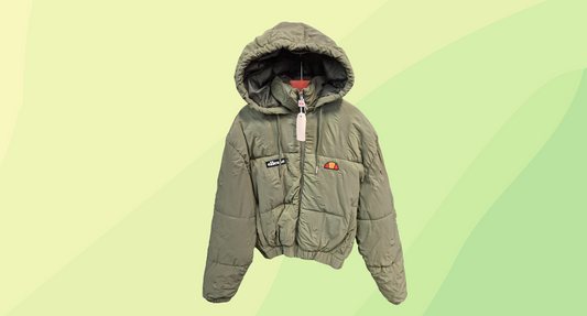 Ellese Bia Puffer Jacket - Size 8 - Khaki Green