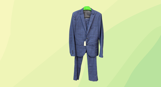 YD Mens Edward 2 Pce Suit - Jacket (M) - Pants (32) - Blue