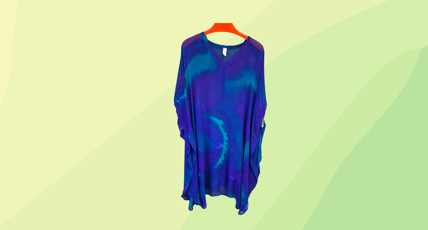 Eco Diva Silk Kaftan - Free Size - Purple/Blue