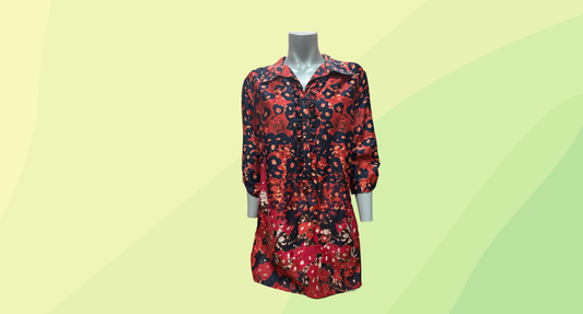 Gordon Smith Top - Size 16 - Red/Black Floral