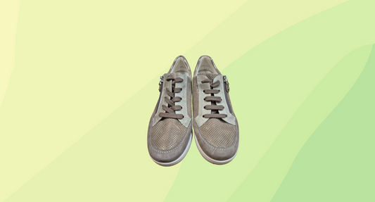 Ara Runner with Laces & Zip - Size 4.5 - Grey