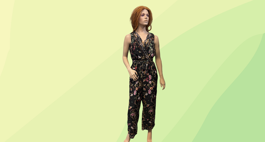 Liz Jordan Hotfix Jumpsuit RRP $199.99 - Size 12 - Black/Floral