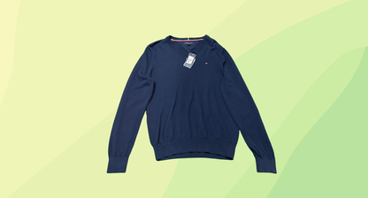 Tommy Hilfiger Mens Pacific V-Neck Sweater - L - Core Navy