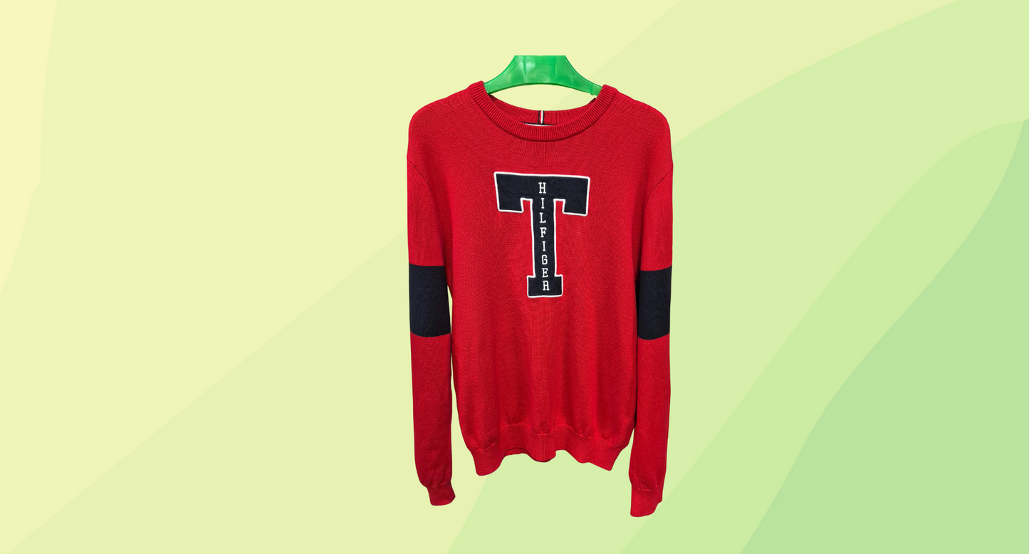 Tommy Hilfiger Mens Vasity Style Knit - M - Red
