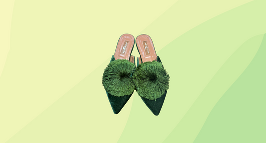 Aquazzure Powder Puff Suede Flat - Size 39 - Jade