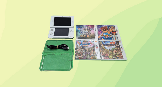 Nintendo 3DS LL Console w/Acc. & 4 Japanese Games