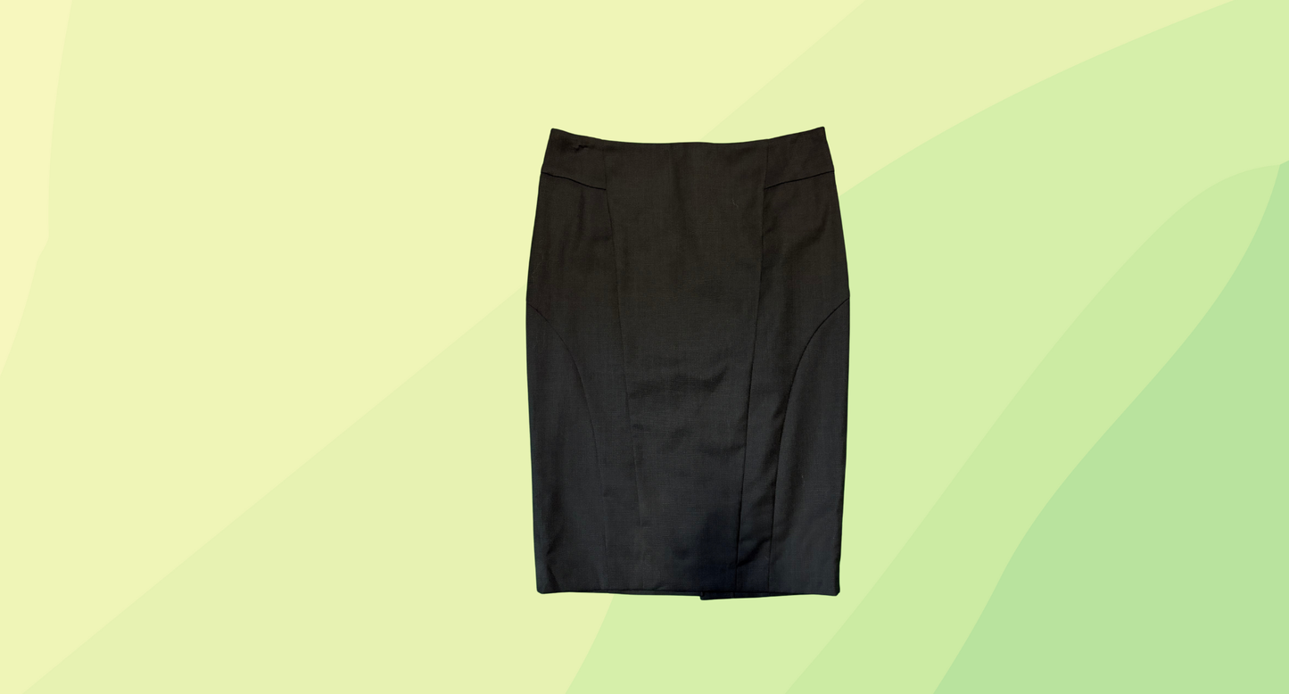 Oxford Pencil Skirt - Size 12 - Charcoal