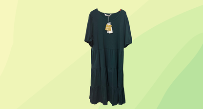 Virtuelle Cotton Puff Sleeve Tiered Dress RRP $119.95 - Size 18 - Rainforest