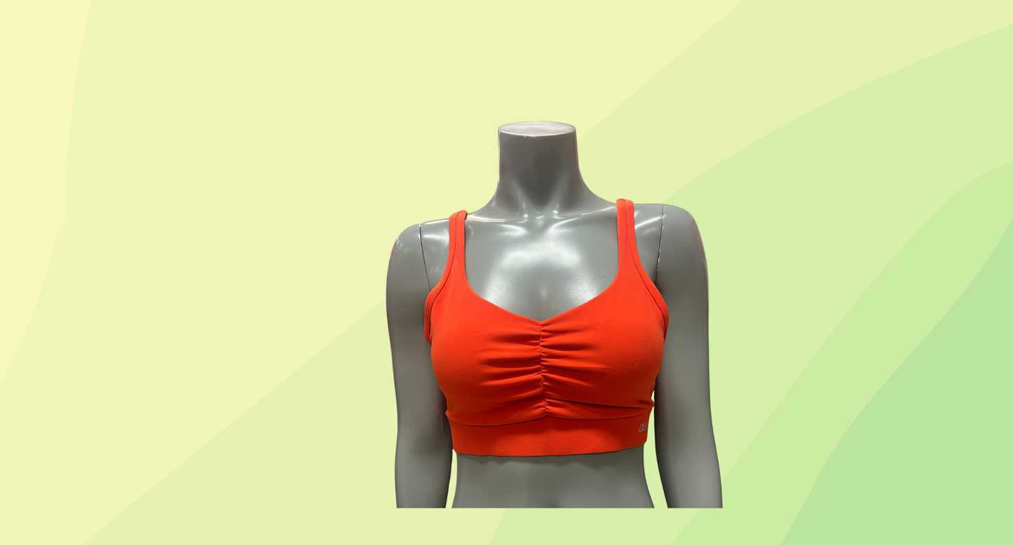 Lorna Jane Scrunch Compress Sports Bra - S - Orange