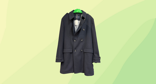Banana Republic Mens Wool Trench Coat - L - Navy