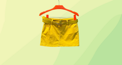 Hermes Belted Short Skirt - Size 29 - Yellow