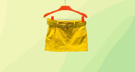 Hermes Belted Short Skirt - Size 29 - Yellow