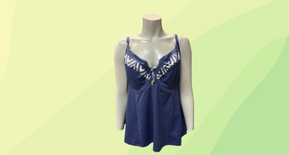 Panache Swim Oceana Balconette Tankini Top - 16H - Navy