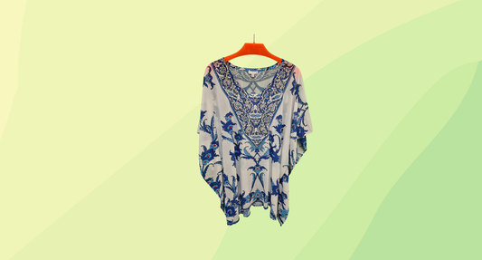 W Lane Floral Print Kaftan RRP $99.99 - S/M - Blue Multi