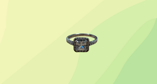 Silver Halo Ring - Square Size 'O'