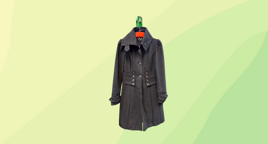 Topshop Wool Blend Trench - Size 14 - Black