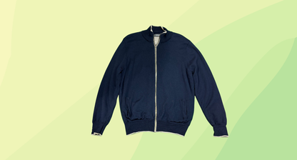 Toorallie Mens Merino Wool Cardigan - L - Navy