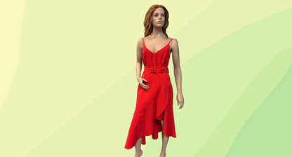 Forever New Isabella Belted Ruffle Hem Dress - Size 10 - Cherry Flame