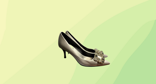 Roger Vivier Efflorescence Pumps in Satin - Size 35 - Silver