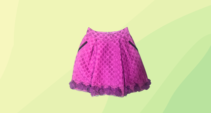 Alannah Hill Skirt w/Floral Applique & Pockets - Size 8 - Fuchsia