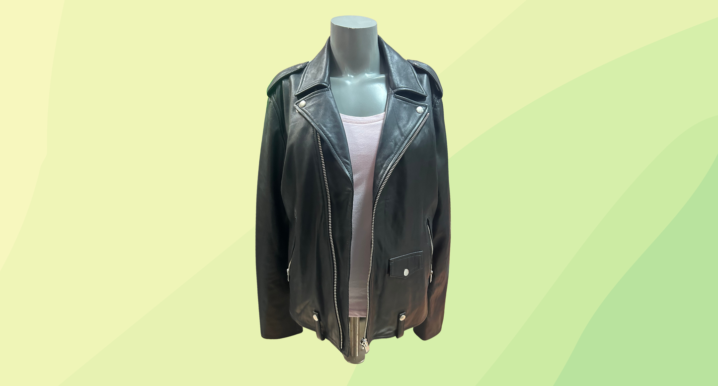 The Kooples Lamb Leather Jacket RRP $495 - M - Black