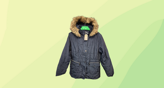 Fleet Street Mens Fur Lined Hooded Parka - L - Navy