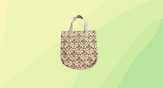U4B Floral Woven Tote Bag - Moroon/Cream