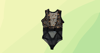 Honey Birdette Bodysuit - L - Black/Bronze
