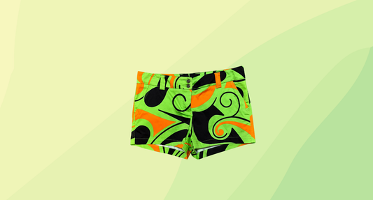 Loudmouth Ladies Angry Birdies Golf Shorts - Size 12 - Green Print