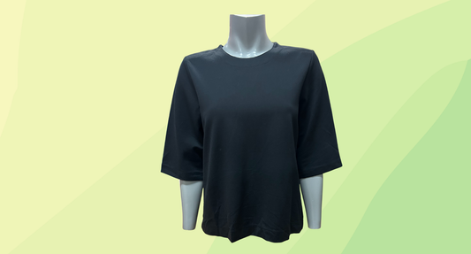 Trenery Ponte Stitch T-Shirt RRP $99.95 - S - Black