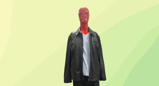 Portovina Mens Leather Jacket - XL - Black